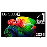 LG OLED 83 ιντσών AI B6 4K Smart TV 2026, Η μπροστινή όψη της LG OLED AI B6, που κυκλοφόρησε το 2026, διαθέτει λεπτό μαύρο πλαίσιο, με μια ζωντανή, ανάγλυφη εικόνα με πλούσιες, πολύχρωμες μορφές που γεμίζουν την οθόνη., OLED83B65LA, thumbnail 1