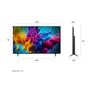 LG Τηλεόραση LG QNED evo AI 55  ιντσών QNED8Μ Mini LED 4K Smart TV 2026, Η LG QNED evo AI Mini LED QNED8M που εμφανίζεται σε μπροστινή και πλάγια όψη αναδεικνύει μια οθόνη 55 ιντσών με οθόνη πλάτους 1228 mm, ύψος οθόνης 715 mm, ύψος με βάση 776 mm, βάθος προφίλ 70,8 mm και, 55QNED8MB6C, thumbnail 2