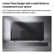 LG Τηλεόραση LG QNED evo AI 55  ιντσών QNED8Μ Mini LED 4K Smart TV 2026, Η LG QNED evo AI Mini LED QNED8M εμφανίζεται από πίσω, αποκαλύπτοντας ένα μεταλλικό πίσω πάνελ με ομοιόμορφα κατανεμημένες οριζόντιες ραβδώσεις που δημιουργούν μια καθαρή, δομημένη εμφάνιση και τονίζο, 55QNED8MB6C, thumbnail 12