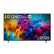 LG Τηλεόραση LG QNED evo AI 65 ιντσών QNED8M Mini LED 4K Smart TV 2026, Η μπροστινή όψη της LG QNED evo AI Mini LED QNED8M, που κυκλοφόρησε το 2026, γεμίζει την οθόνη με ζωντανές, ρευστές εκρήξεις πολύχρωμης κίνησης, που θυμίζει πινελιές μπογιάς, καθώς πλούσια στρώματα χρ, 65QNED8MB6C, thumbnail 1
