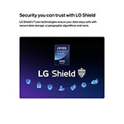 LG Τηλεόραση LG QNED evo AI 115 ιντσών QNED93 Mini LED 4K Smart TV 2026, Το LG Shield, ενσωματωμένο στην LG QNED evo AI Mini LED QNED90, εμφανίζεται με το λογότυπο LG Shield στο κέντρο, εικονίδια ασφαλείας από κάτω και ένα σήμα 2026 CES Innovation Awards Honoree από πάνω, , 115QNED93B6, thumbnail 8