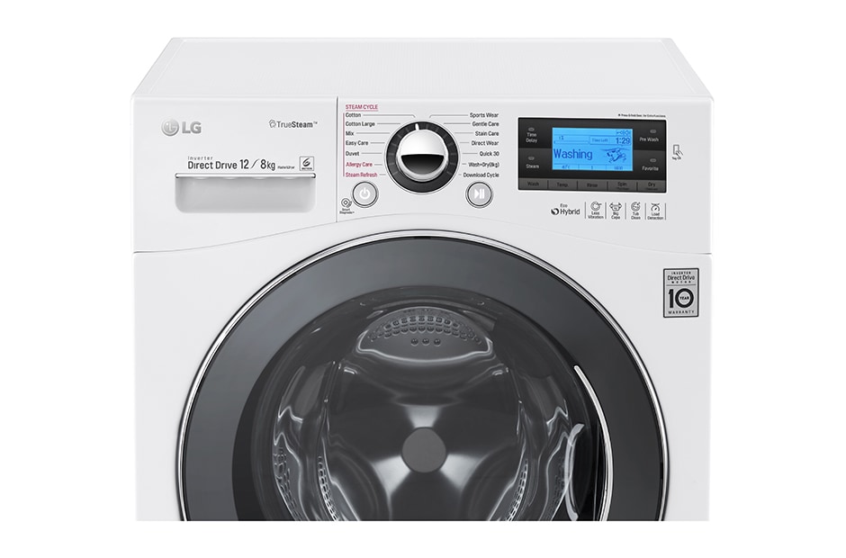 LG Πλυντήριο-Στεγνωτήριο 6 Motion Direct Drive 12/8 κιλά χωρητικότητα, 1600 στροφές, Tεχνολογία Eco Hybrid, Τεχνολογία Ατμού, F1695RDH, thumbnail 8