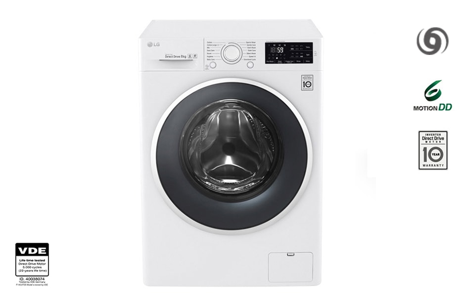LG Πλυντήριο Ρούχων 8 kg Turbo Wash, F12U2TDN0