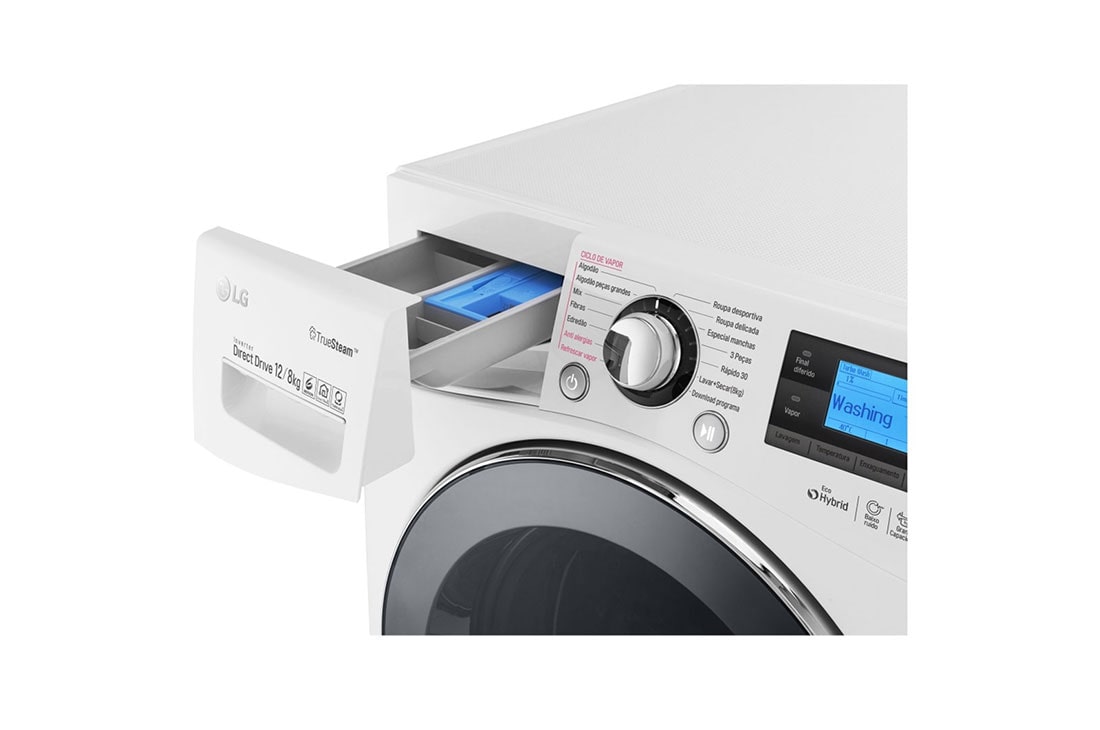 LG Πλυντήριο-Στεγνωτήριο Eco Hybrid 12/8 kg Ατμού, FH695BDH2N, thumbnail 3