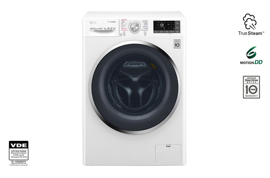 LG Πλυντήριο-Στεγνωτήριο 10,5/7 kg Ατμού, F4J8JH2W