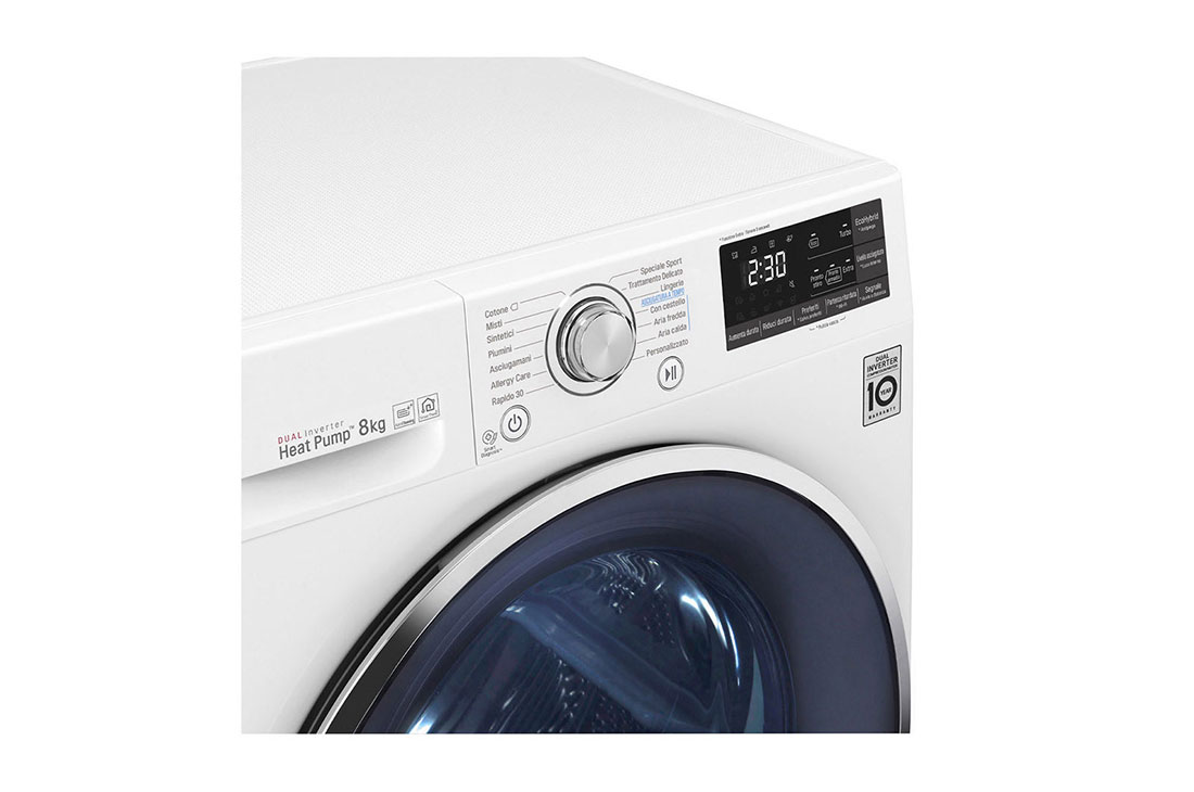 LG Στεγνωτήριο 8kg Υβριδικό με αντλία θερμότητας, RC80U2AV3W, thumbnail 4