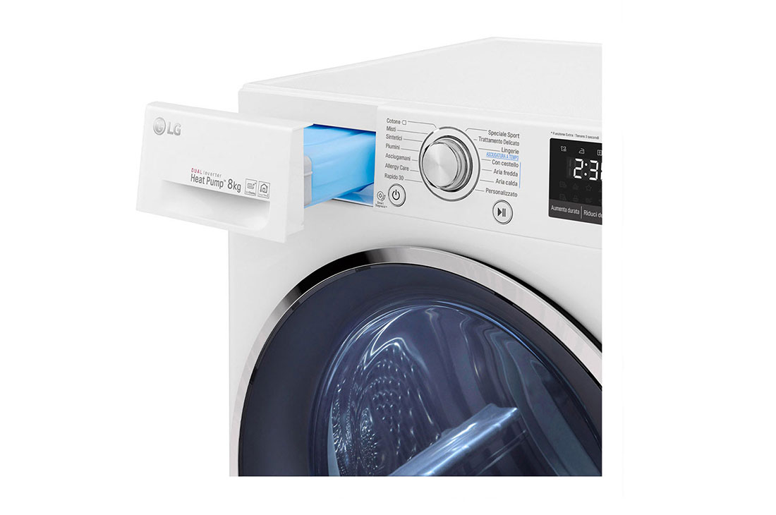 LG Στεγνωτήριο 8kg Υβριδικό με αντλία θερμότητας, RC80U2AV3W, thumbnail 8