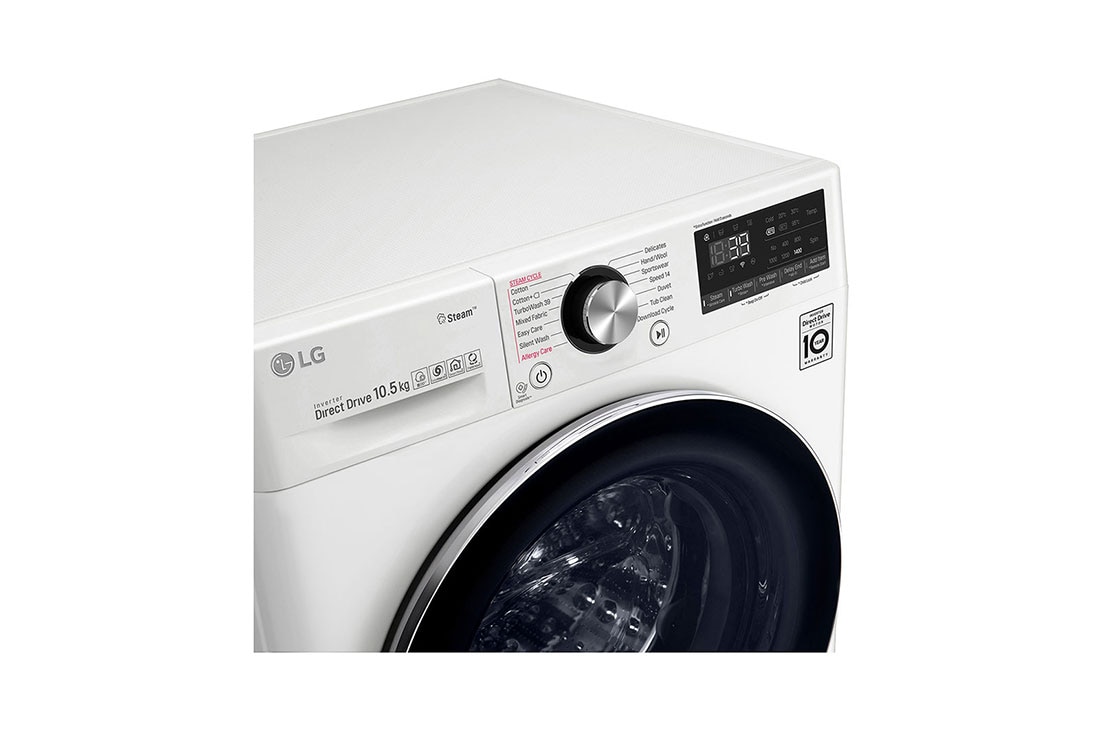 LG Πλυντήριο Ρούχων 10.5kg,  AI DD™, Ατμού, TurboWash 360™ , F4WV910P2, thumbnail 3