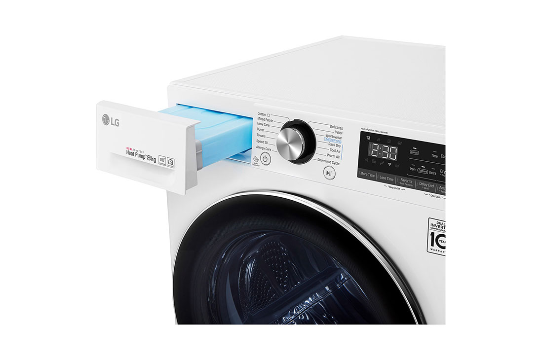 LG Στεγνωτήριο 8kg Υβριδικό με αντλία θερμότητας, RC80V9AV3W, thumbnail 7