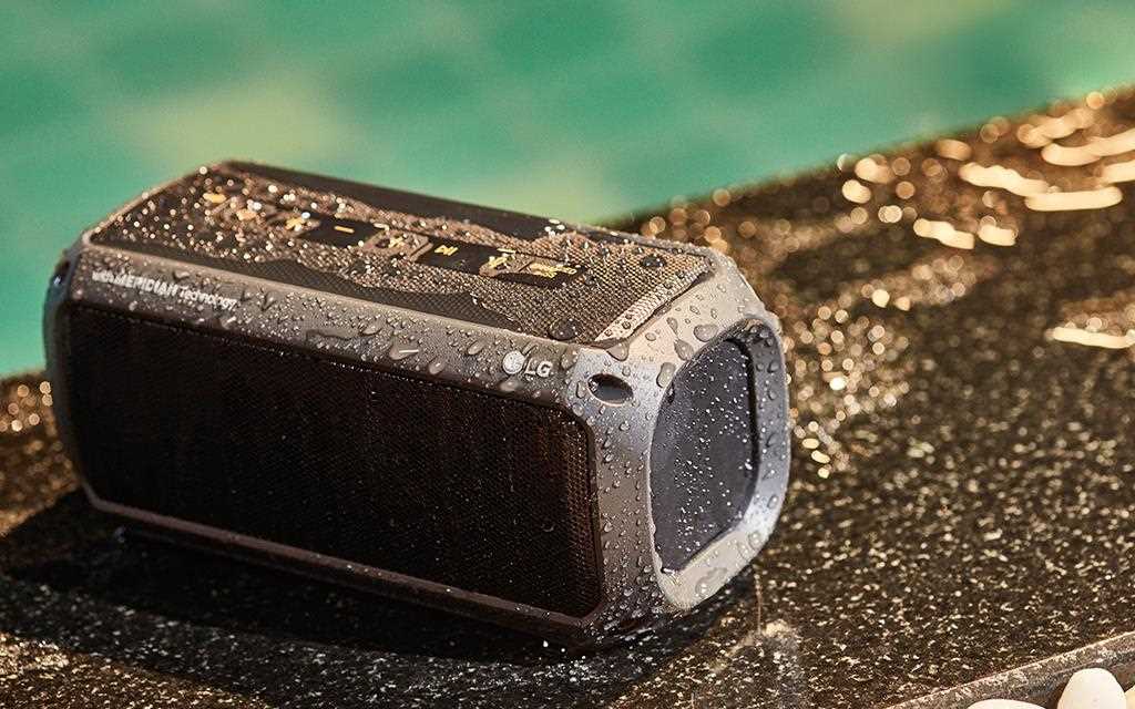 A waterproof feature of LG audio speaker PK3