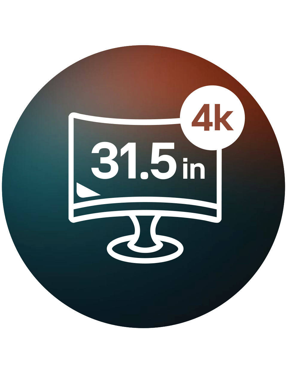 Μια οθόνη παιχνιδιών UHD 4K 31,5 ιντσών που εμφανίζει τον αριθμό 31 σε κομψό σχεδιασμό.