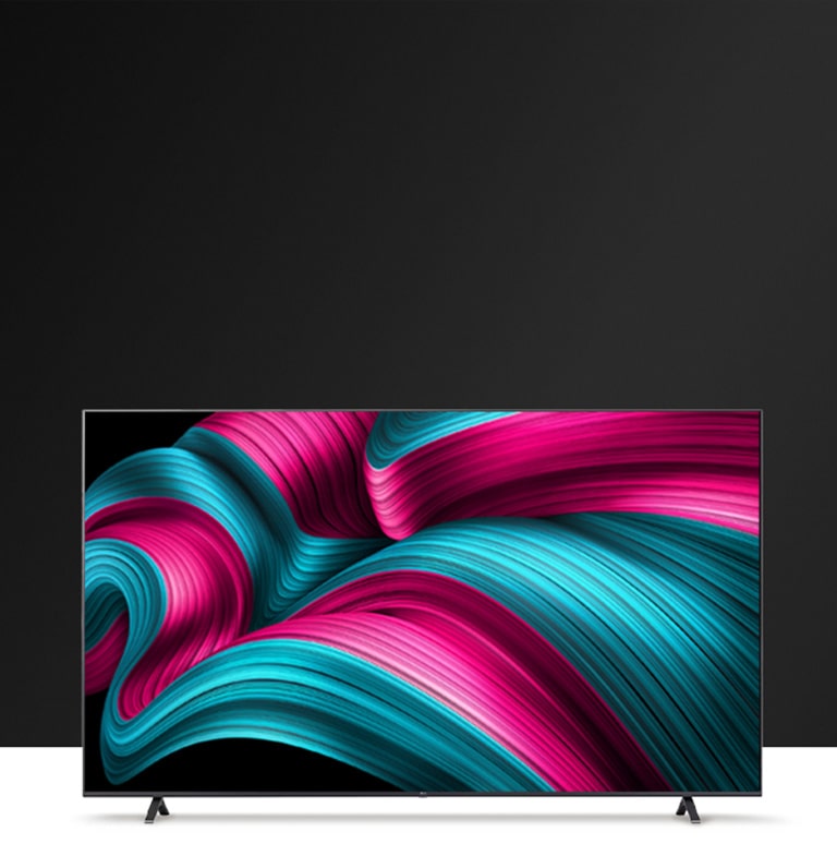 Prikazuje se televizor LG TV s OLED ispunjenom slikom