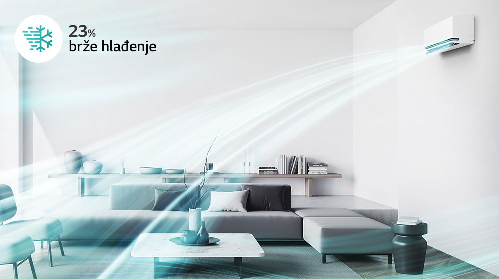 Hladni zrak kreće se prema gore kako bi brže ohladio unutrašnjost dok se spušta prema dolje