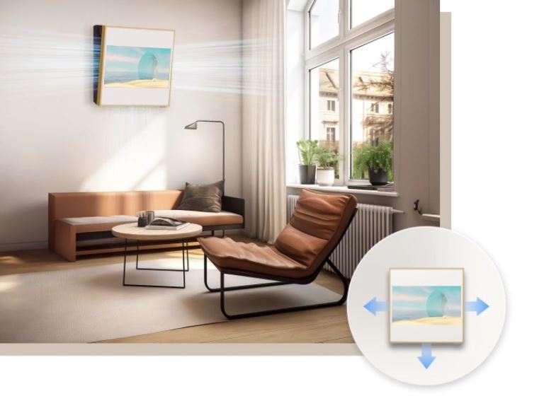 Raspršivanjem hladnog zraka kroz lijevi, desni i donji okvir omogućuje da osvježavajući povjetarac dospije u svaki dio prostorije.