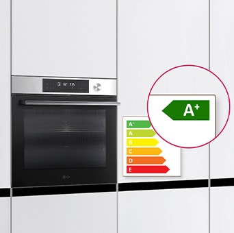 Slika koja prikazuje A+ energetsku klasu pećnice.