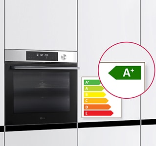 Slika koja prikazuje A+ energetsku klasu pećnice.