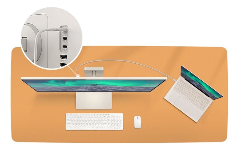 De USB Type-C™-poort ondersteunt verbinding met verschillende apparaten.	
