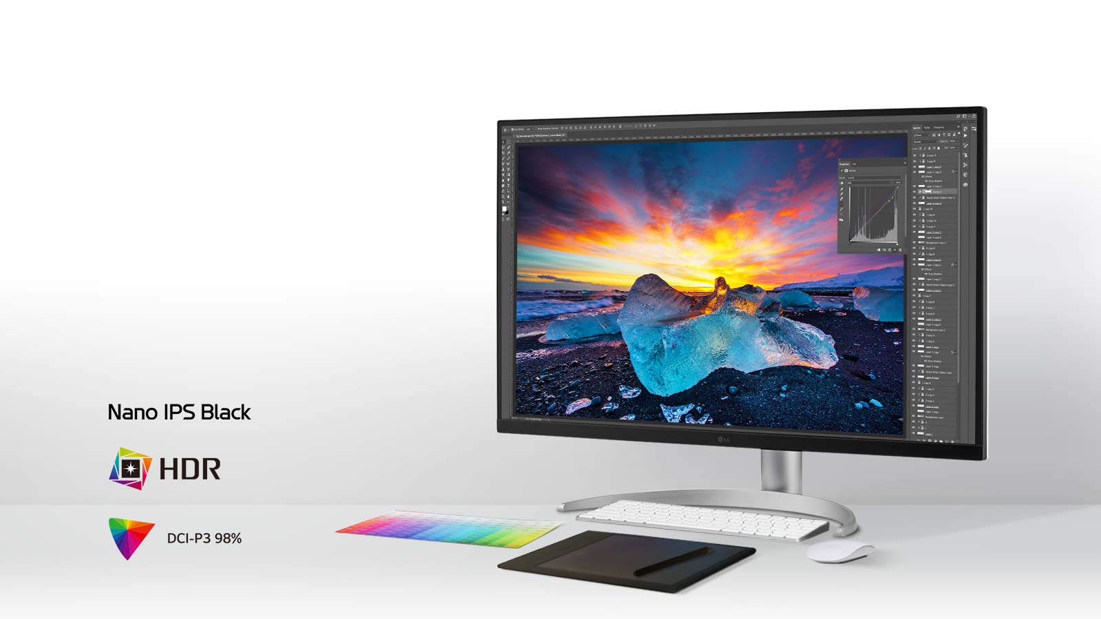 31,5-inčni UHD 4K (3840x2160) Nano IPS crni zaslon pruža izvanredne slike i preciznu boju uz DCI-P3 98 % (tip).