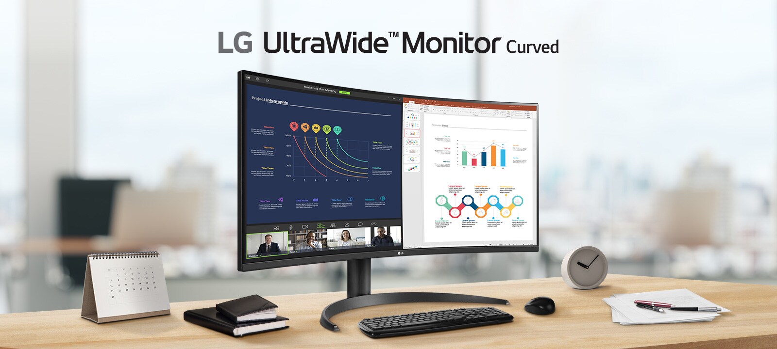 LG UltraWide™ zakrivljen monitor