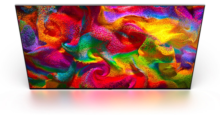 Više bojni pijesak eksplodira u svim smjerovima, stvarajući kovitlajući uzorak, a zatim se prikazuje kao zaslon televizora LG TV.