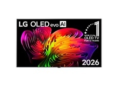 LG OLED evo AI W6, predstavljen 2026. godine, ima ultratanki zaslon galerijskog stila s gotovo nevidljivim okvirom, prikazujući fluidnu, skulpturalnu kompoziciju živopisnih crvenih, zelenih i plavih svjetlosnih traka koje izgledaju kao da besprijekorno lebde na dubokoj crnoj pozadini.