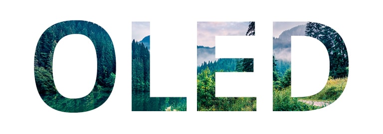 Riječ „OLED” ispunjena prizorom prirode koja klizi zdesna (reproduciraj videozapis)