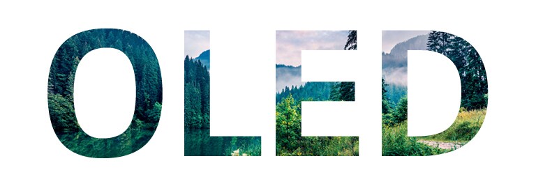 Riječ „OLED” ispunjena prizorom prirode koja klizi zdesna (reproduciraj videozapis)