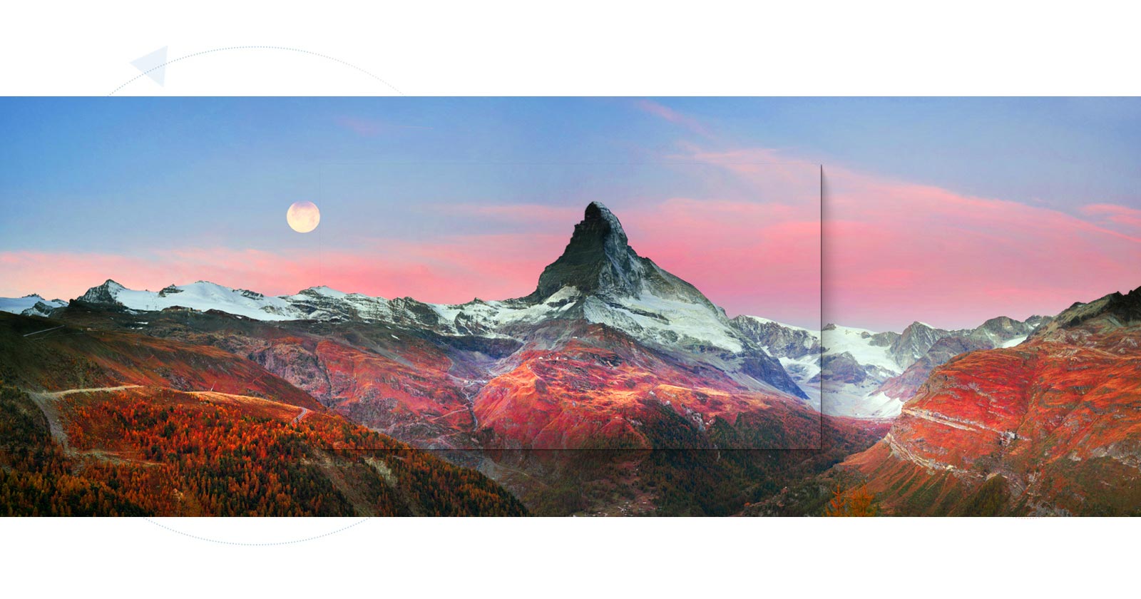 Okvir u kojem se nalazi krajolik veličanstvene planine (reproduciraj videozapis)