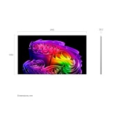 LG 97 inča LG OLED evo AI G6 4K Smart TV 2026, Televizor LG OLED evo AI G6 prikazan s prednje i bočne strane ističe zaslon od 97 inča i širine od 1222 mm, visine zaslona od 703 mm, visine sa stalkom od 787 mm, dubine od 27,2 mm i površine koje zau, OLED97G61LW, thumbnail 3