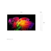 LG 77-inčni Wallpaper TV LG OLED evo AI W6 4K Smart TV 2026, Televizor LG OLED evo AI W6 prikazan s prednje i bočne strane što ističe zaslon od 77 inča i širine od 1713 mm, ukupne visine od 988 mm koji je super tanak s dubinom od 9,95 mm bez stalka., OLED77W69LA, thumbnail 3