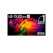 LG 77-inčni Wallpaper TV LG OLED evo AI W6 4K Smart TV 2026, Prednji prikaz LG OLED evo AI W6 Wallpaper TV-a iz 2026. godine ističe čisti Wallpaper dizajn, dok dinamična apstraktna kompozicija valovitih gradijenata boja u živim višebojnim nijansama teče besprij, OLED77W69LA, thumbnail 1