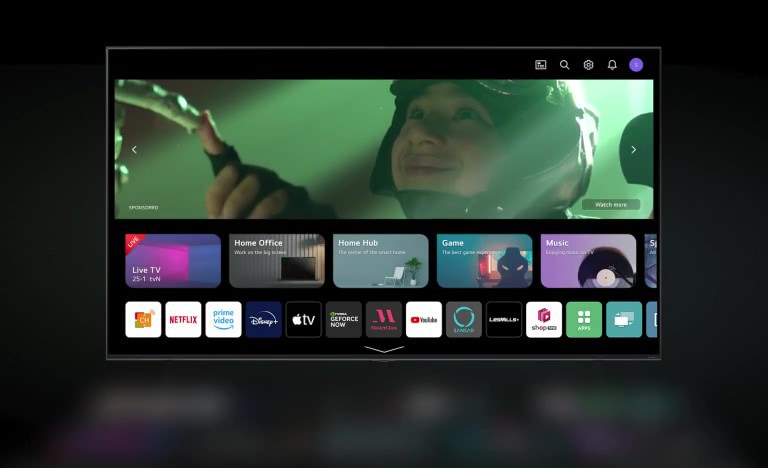 Scena kojom se aktivira značajka All New Home prikazana je na TV zaslonu.