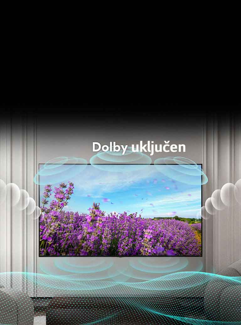 Čovjek gleda van, izgleda ljut. Slika se dijeli u dva dijela. Na lijevoj strani slike boja se čini mutnom i manje živopisnom, dok se na desnoj polovici slike boje čine živopisnijima te ih je više. U gornjem lijevom kutu piše „conventional”, a u gornjem desnom kutu „HDR 10 PRO”. 