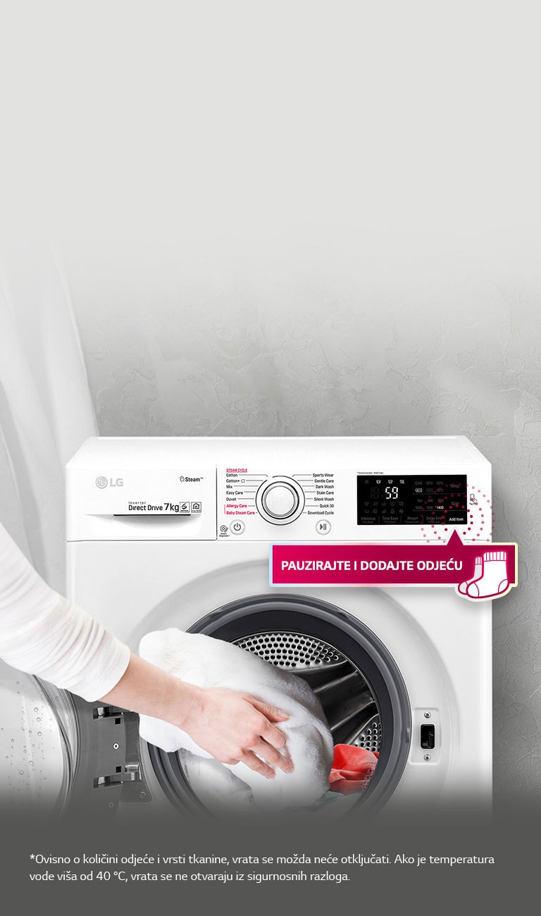 Dodajte zaboravljene stvari usred pranja<br>2