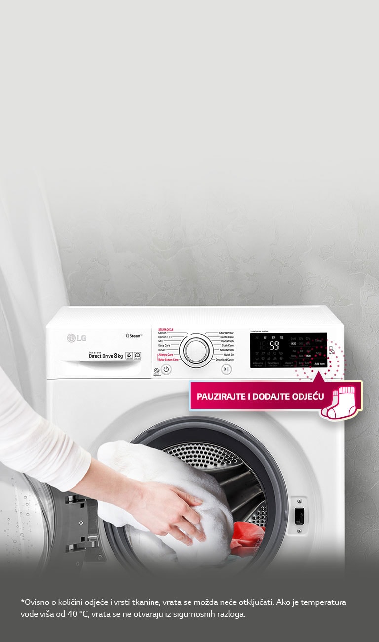 Dodajte zaboravljene stvari usred pranja<br>2