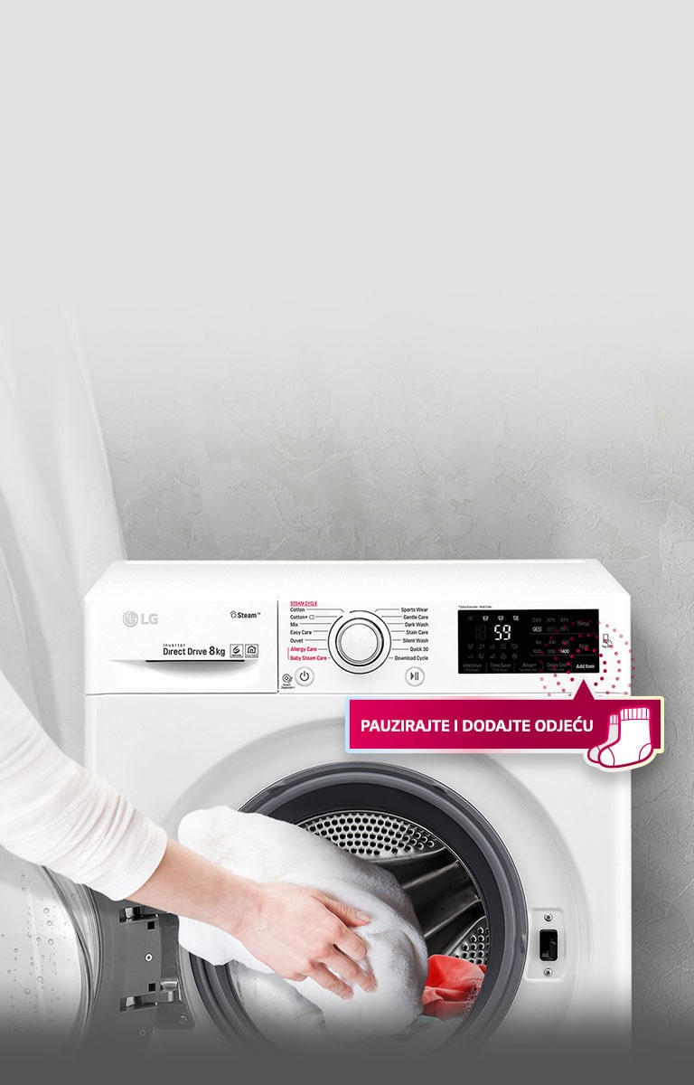 Dodajte zaboravljene stvari usred pranja<br>2