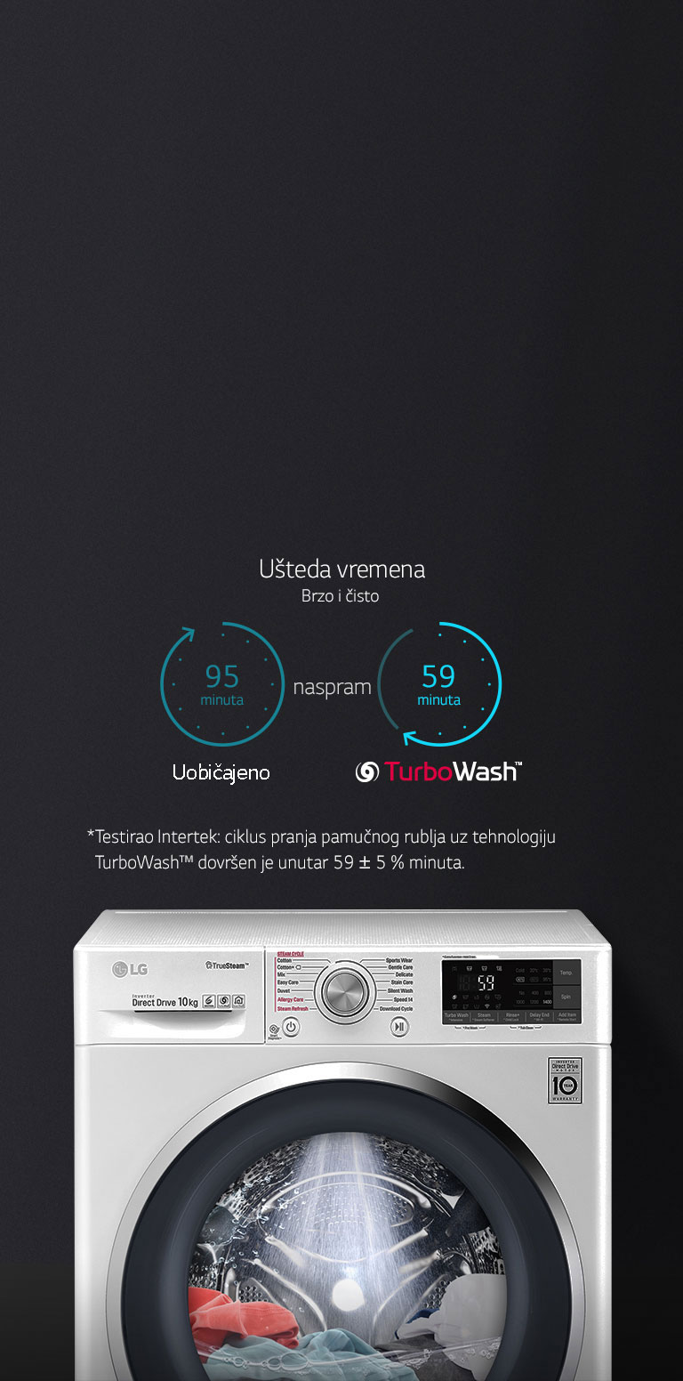 Brzo i čisto pranje uz tehnologiju TurboWash™<br>2