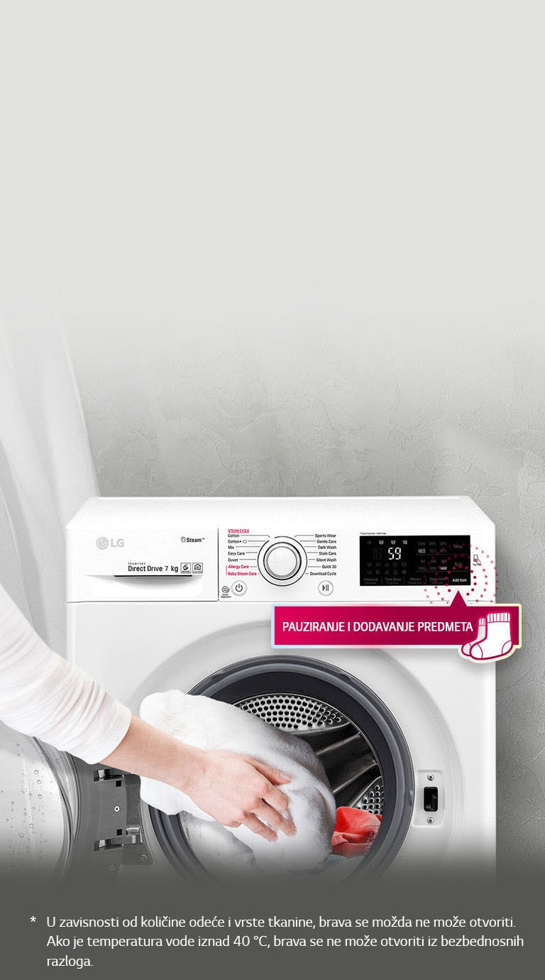 Dodajte zaboravljene stvari usred pranja<br>2