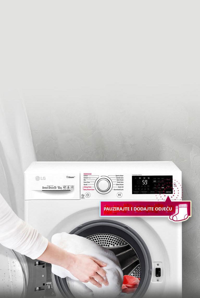 Dodajte zaboravljene stvari usred pranja<br>2