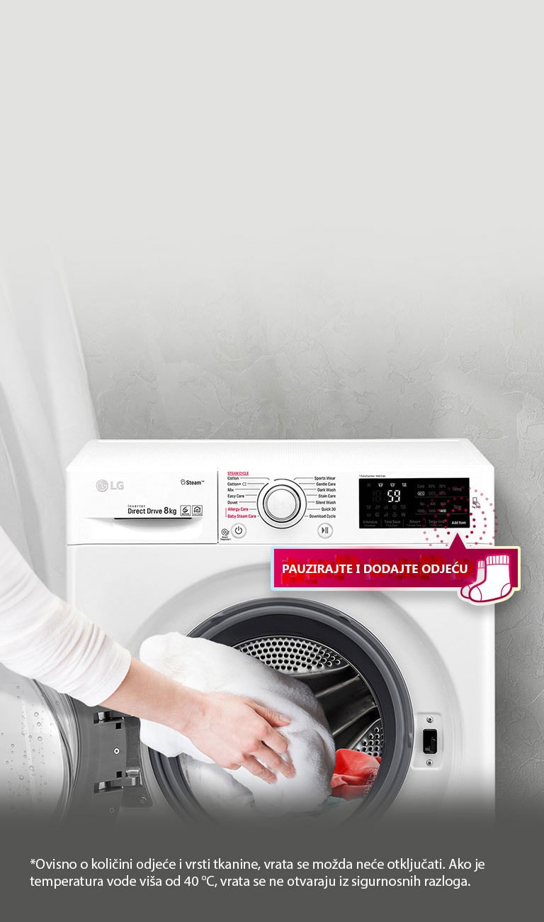 Dodajte zaboravljene stvari usred pranja<br>2