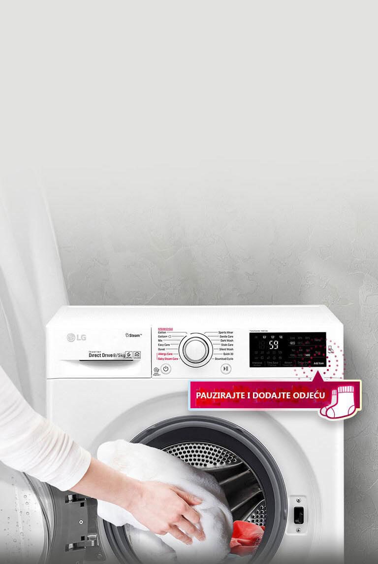 Dodajte zaboravljene stvari usred pranja<br>2