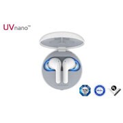 LG TONE Free FN7, Prikaz otvorene kutijice odozgo s uključenim atmosferskim svjetlom i logotipom certifikacije UVnano, HBS-FN7, thumbnail 1