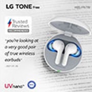 LG TONE Free FN7, Prikaz otvorene kutijice pod kutom od 15 stupnjeva s uključenim atmosferskim osvjetljenjem, HBS-FN7, thumbnail 2