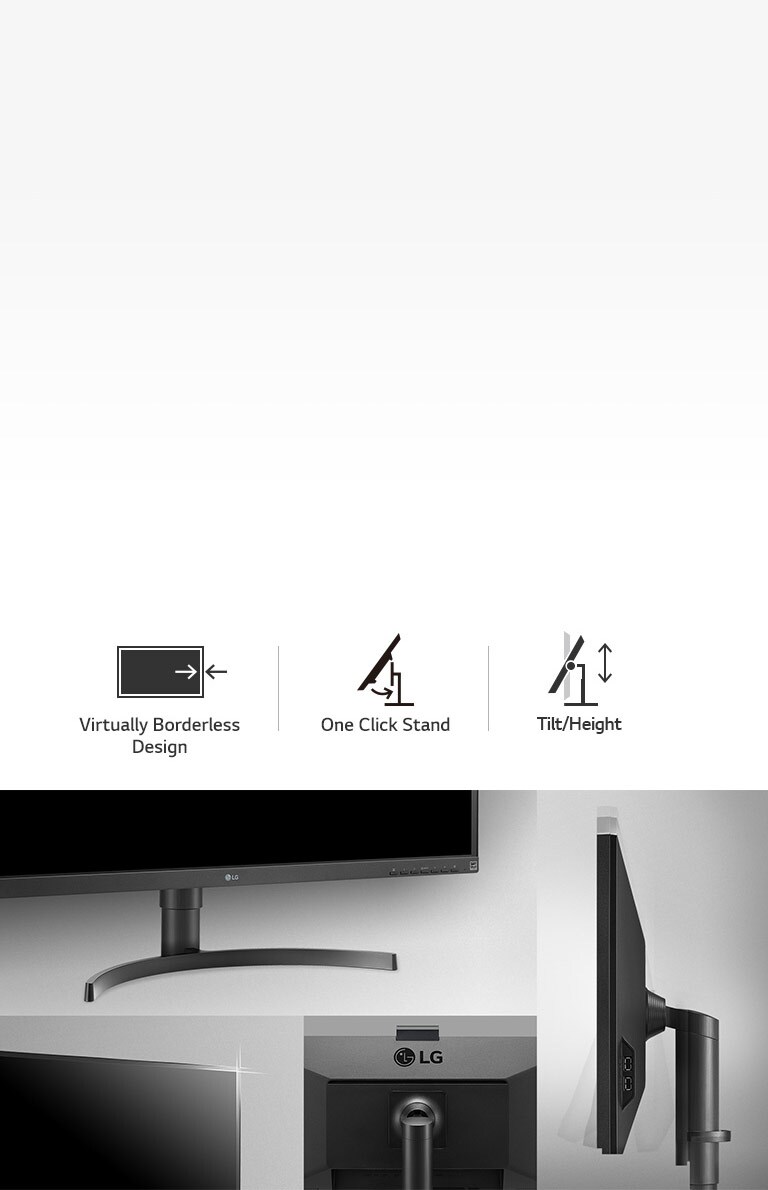 detaljni prikaz proizvoda za dizajn nevidljivih rubova, nagib, visinu i značajku stalka koji se postavlja jednim klikom.