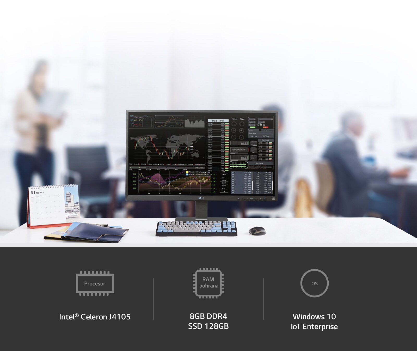 Snažnije performanse uz procesor (Intel® Celeron J4105), RAM pohranu ( 8GB DDR4 / SSD 128GB) i OS (Windows10 IoT Enterprise)