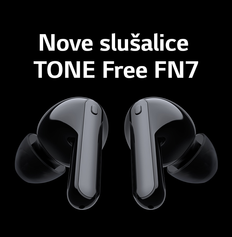 Slušalice lebde na crnoj pozadini.