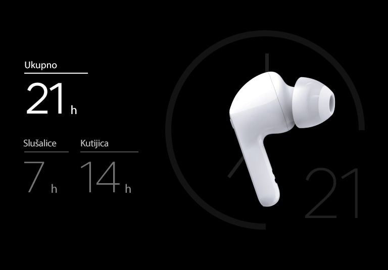 Kutijica s otvorenim poklopcem postavljena je s bočne strane slušalice.