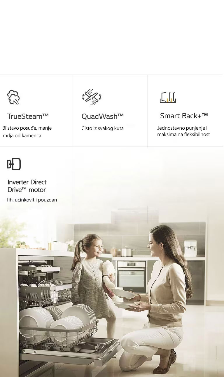 Žena vadi čisto posuđe iz perilice