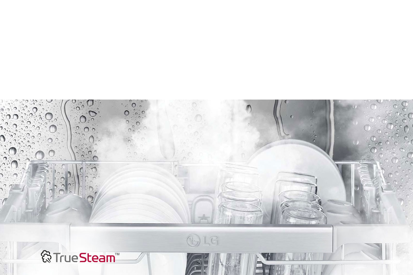 Možete vidjeti kako para izlazi iz perilice posuđa