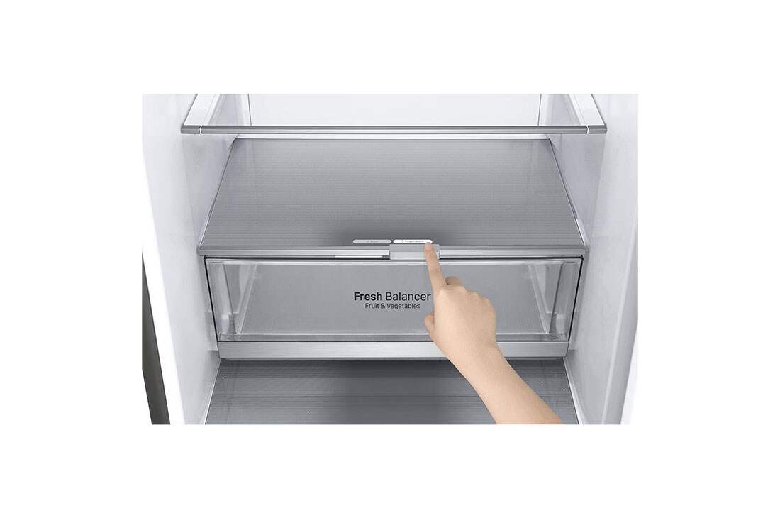 LG Hladnjak sa zamrzivačem u donjem dijelu, DoorCooling⁺™ i ThinQ™ tehnologija, kapacitet 341L, GBB71PZDFN, thumbnail 5